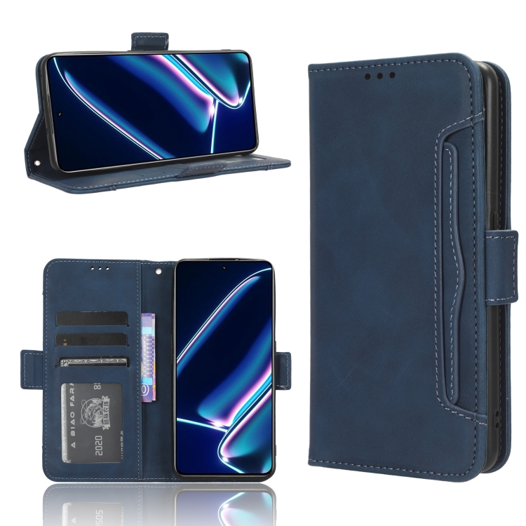

For Realme GT Neo5 SE Skin Feel Calf Texture Card Slots Leather Phone Case(Blue)