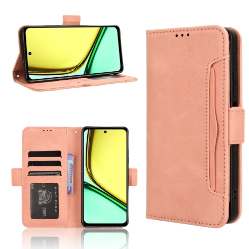 

For Realme 12 Lite 4G Skin Feel Calf Texture Card Slots Leather Phone Case(Pink)
