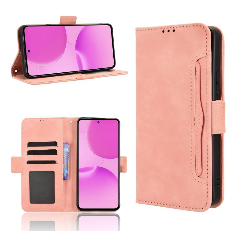 

For Realme P4x 5G Skin Feel Calf Texture Card Slots Leather Phone Case(Pink)