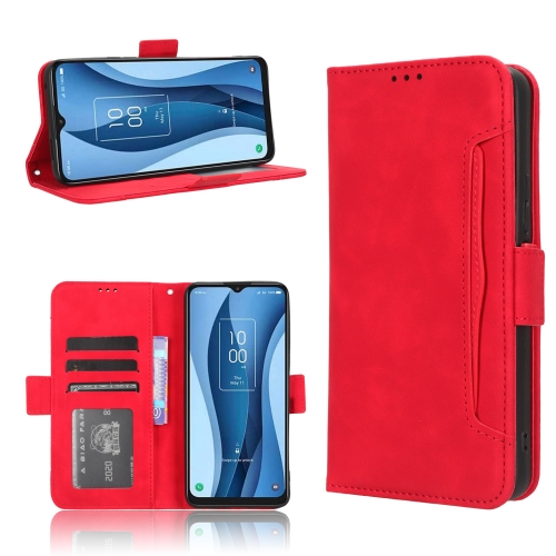 

For TCL 40 XE 5G Skin Feel Calf Texture Card Slots Leather Phone Case(Red)