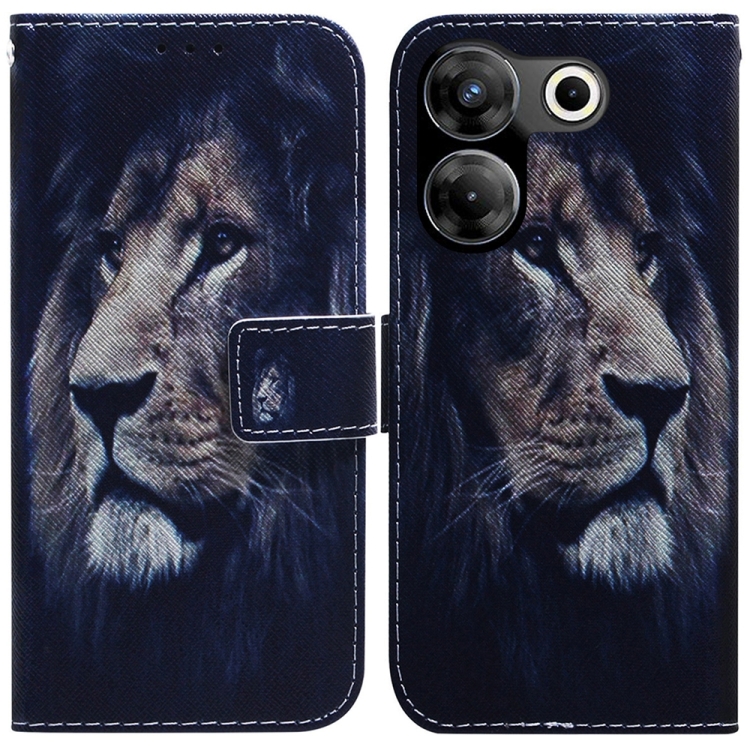 

For Tecno Camon 20 Pro 5G Coloured Drawing Flip Leather Phone Case(Lion)