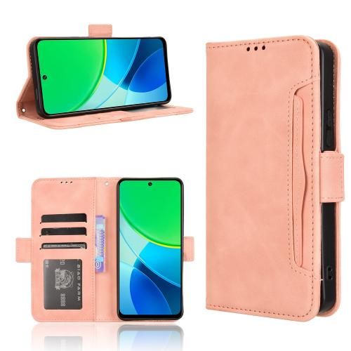 

For vivo Y19s 4G Skin Feel Calf Texture Card Slots Leather Phone Case(Pink)