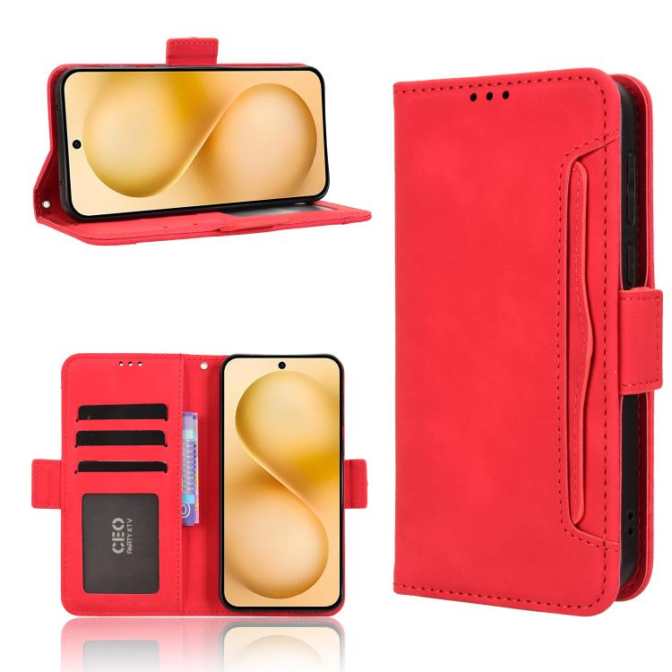 

For vivo X200 FE / S30 Pro mini Skin Feel Calf Texture Card Slots Leather Phone Case(Red)