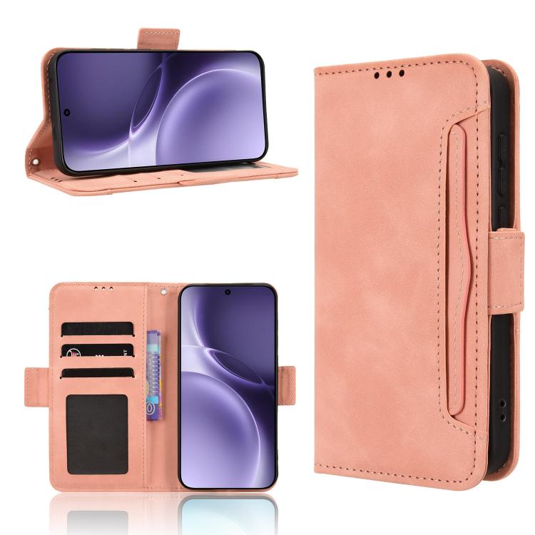 

For vivo X300 Pro Skin Feel Calf Texture Card Slots Leather Phone Case(Pink)