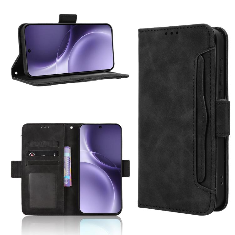 

For vivo X300 Pro Skin Feel Calf Texture Card Slots Leather Phone Case(Black)