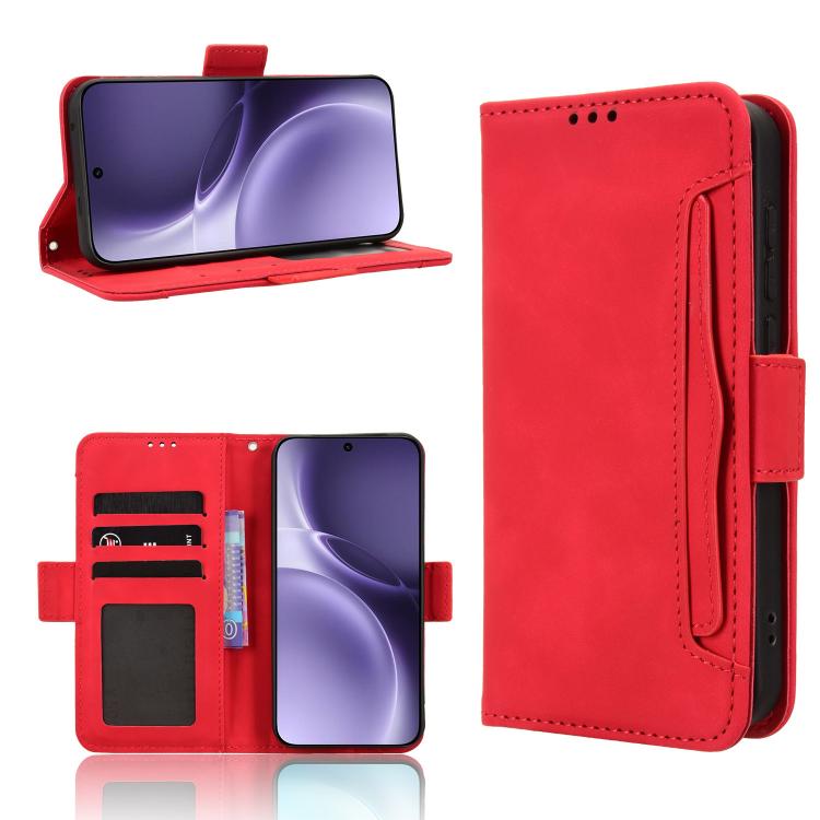 

For vivo X300 Pro Skin Feel Calf Texture Card Slots Leather Phone Case(Red)