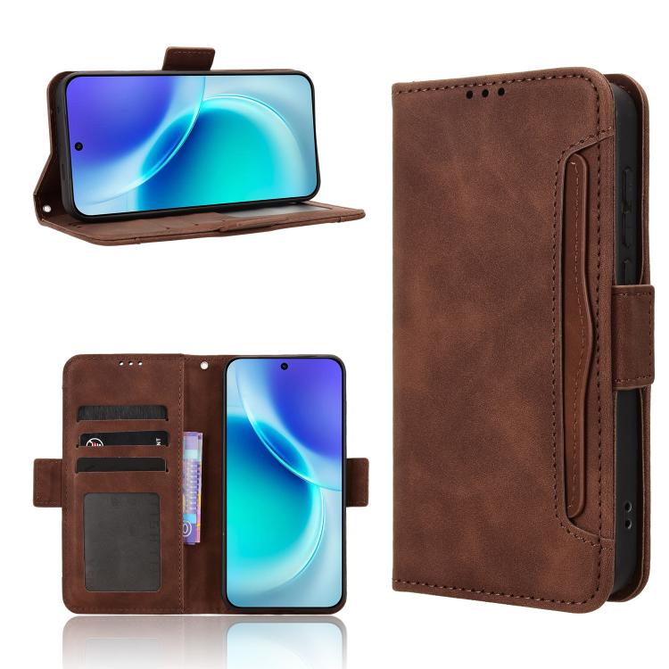 

For vivo X300 Skin Feel Calf Texture Card Slots Leather Phone Case(Brown)
