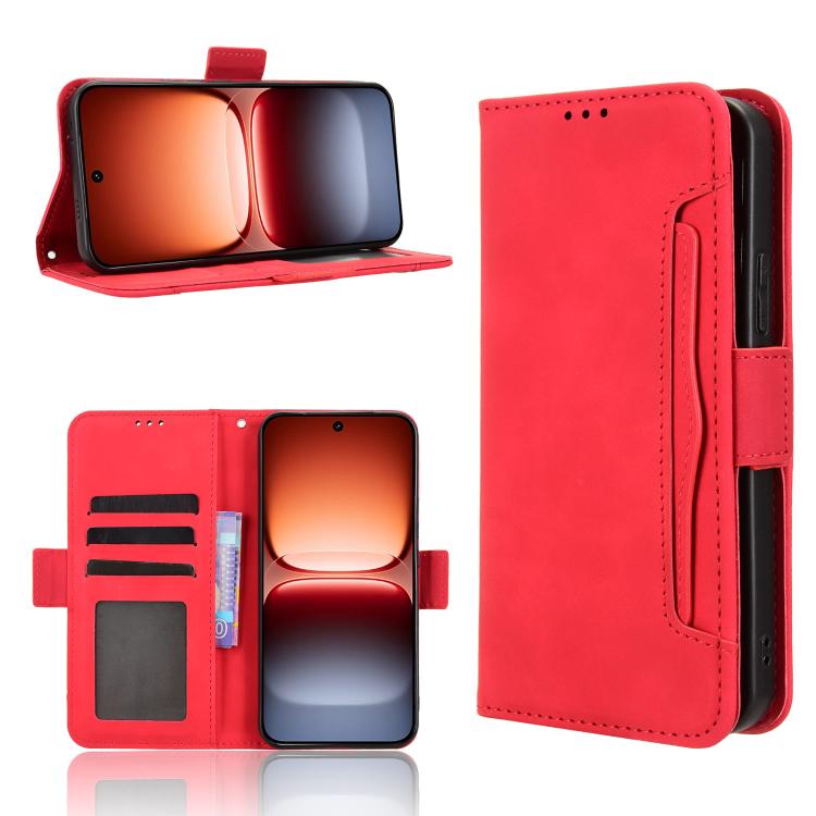 

For vivo iQOO 15 5G Skin Feel Calf Texture Card Slots Leather Phone Case(Red)