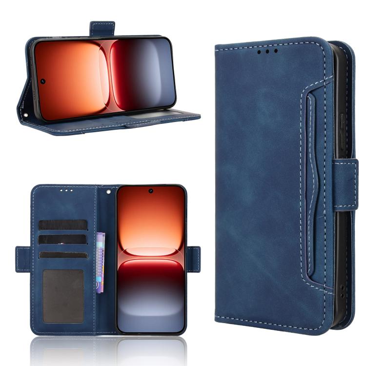 

For vivo iQOO 15 5G Skin Feel Calf Texture Card Slots Leather Phone Case(Blue)