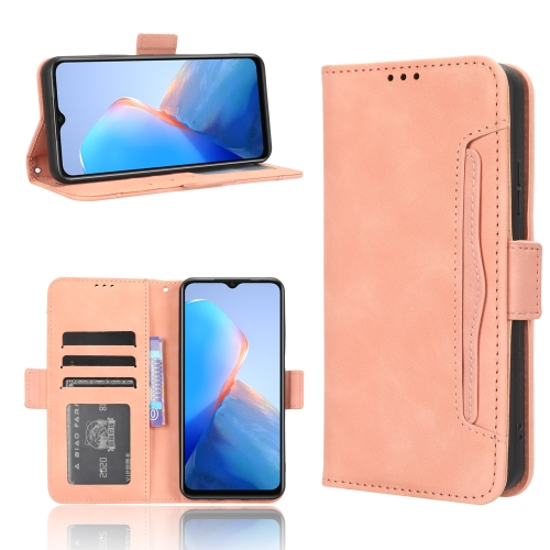 

For Infinix Smart 7 HD X6516 Skin Feel Calf Texture Card Slots Leather Phone Case(Pink)