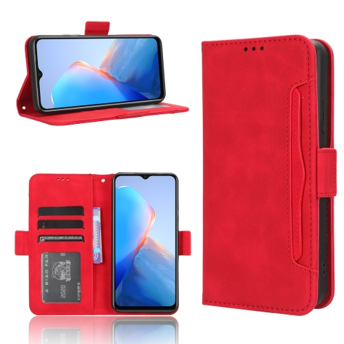 

For Infinix Smart 7 HD X6516 Skin Feel Calf Texture Card Slots Leather Phone Case(Red)