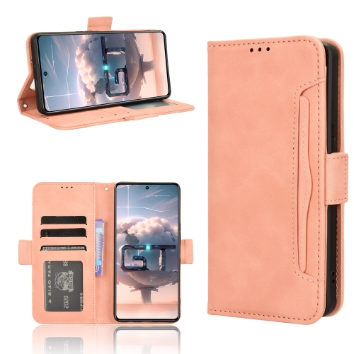 

For Infinix GT 10 Pro Skin Feel Calf Texture Card Slots Leather Phone Case(Pink)