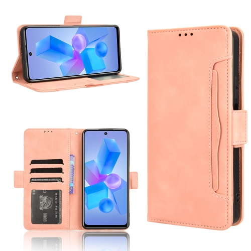 

For Infinix Hot 40 4G Skin Feel Calf Texture Card Slots Leather Phone Case(Pink)