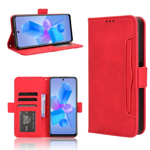 

For Infinix Hot 40 4G Skin Feel Calf Texture Card Slots Leather Phone Case(Red)