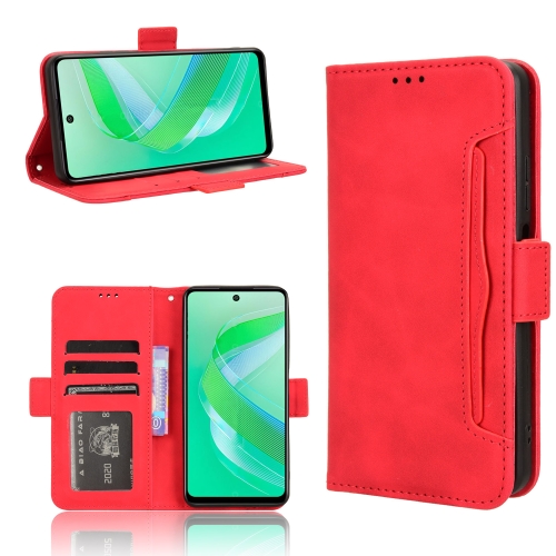 

For Infinix Smart 8 Skin Feel Calf Texture Card Slots Leather Phone Case(Red)