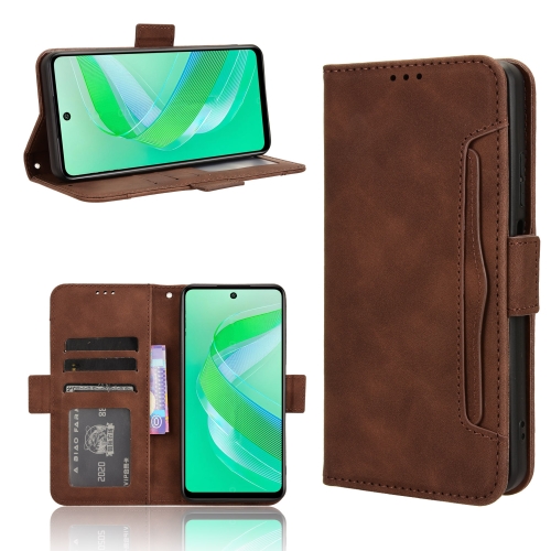 

For Infinix Smart 8 Skin Feel Calf Texture Card Slots Leather Phone Case(Brown)
