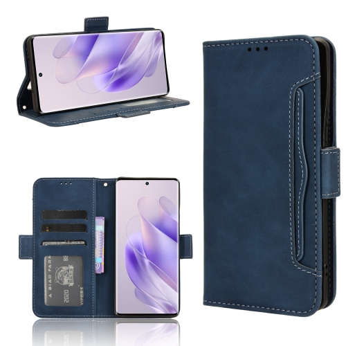 

For Infinix Zero 30 5G Skin Feel Calf Texture Card Slots Leather Phone Case(Blue)