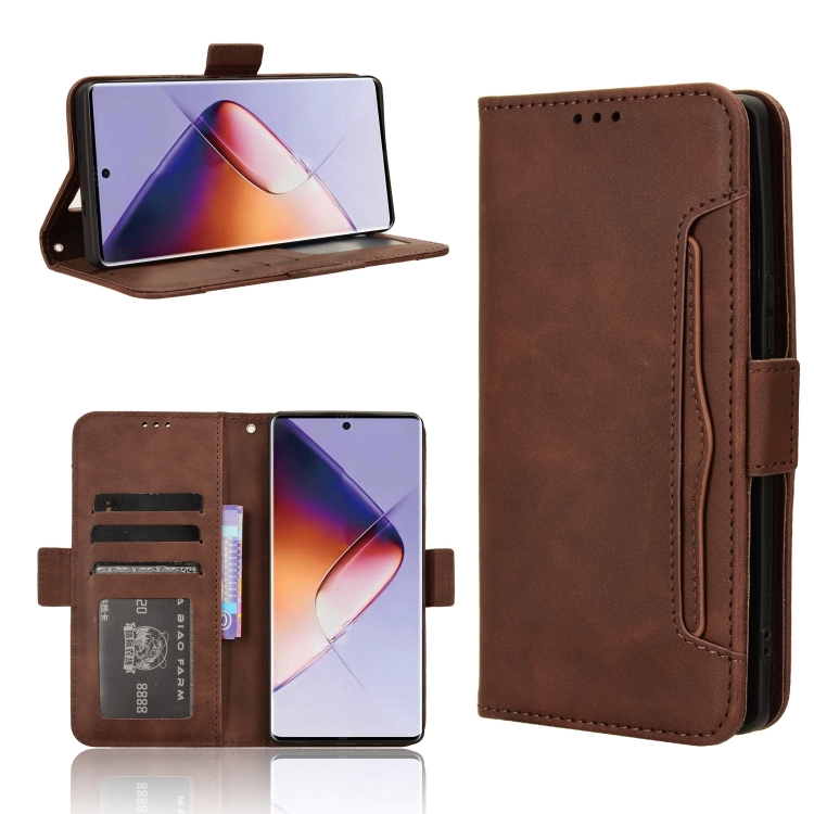 

For Infinix Note 40 Pro 5G Skin Feel Calf Texture Card Slots Leather Phone Case(Brown)