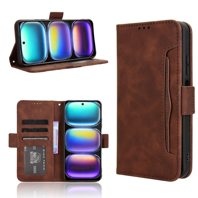

For Infinix Hot 50 4G Skin Feel Calf Texture Card Slots Leather Phone Case(Brown)