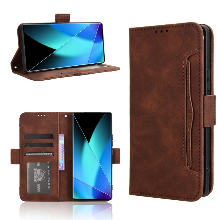 

For Infinix Zero 40 4G Skin Feel Calf Texture Card Slots Leather Phone Case(Brown)