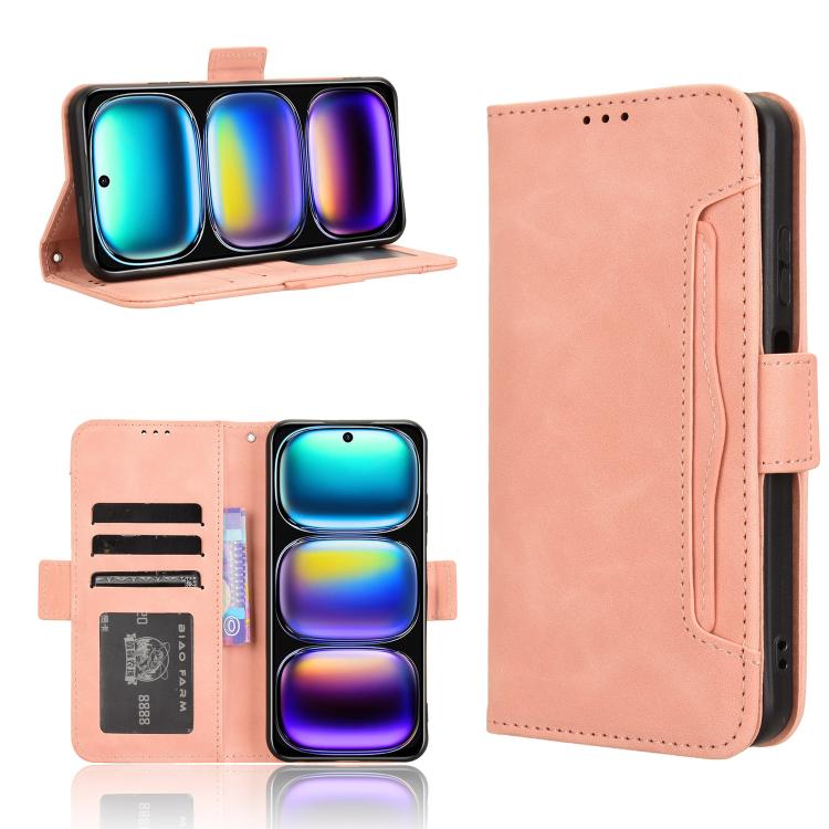 

For Infinix Hot 50i 4G / Smart 9 4G Skin Feel Calf Texture Card Slots Leather Phone Case(Pink)
