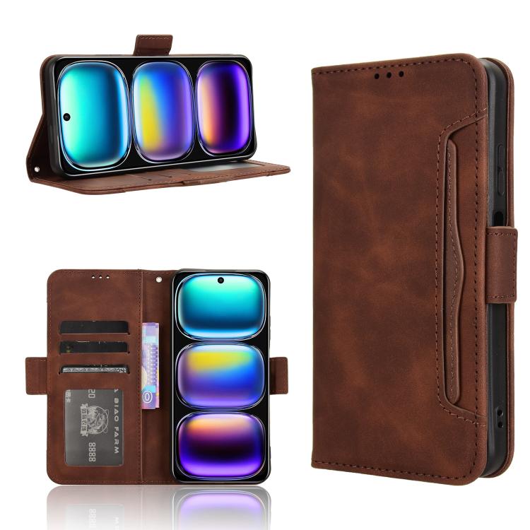 

For Infinix Hot 50i 4G / Smart 9 4G Skin Feel Calf Texture Card Slots Leather Phone Case(Brown)