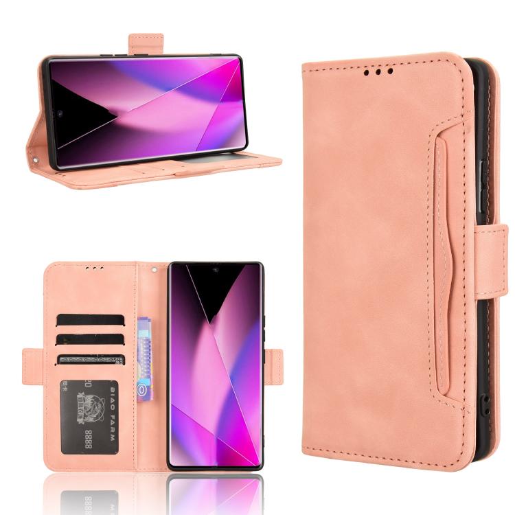 

For Infinix Zero 40 5G Skin Feel Calf Texture Card Slots Leather Phone Case(Pink)