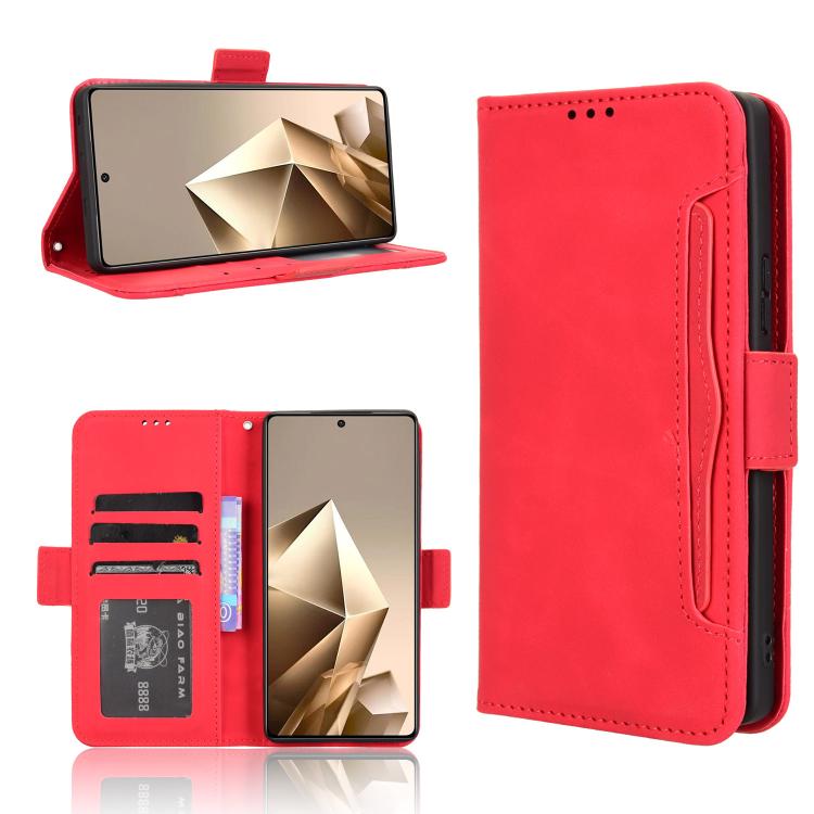 For Infinix Note 50 4G / Note 50 Pro 4G Skin Feel Calf Texture Card Slots Leather Phone Case(Red)