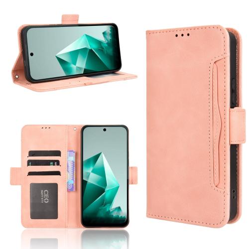 

For Infinix Note 50x 5G Skin Feel Calf Texture Card Slots Leather Phone Case(Pink)