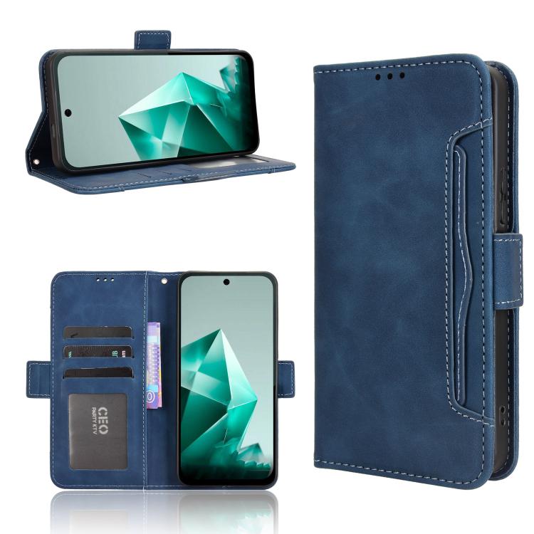

For Infinix Note 50x 5G Skin Feel Calf Texture Card Slots Leather Phone Case(Blue)