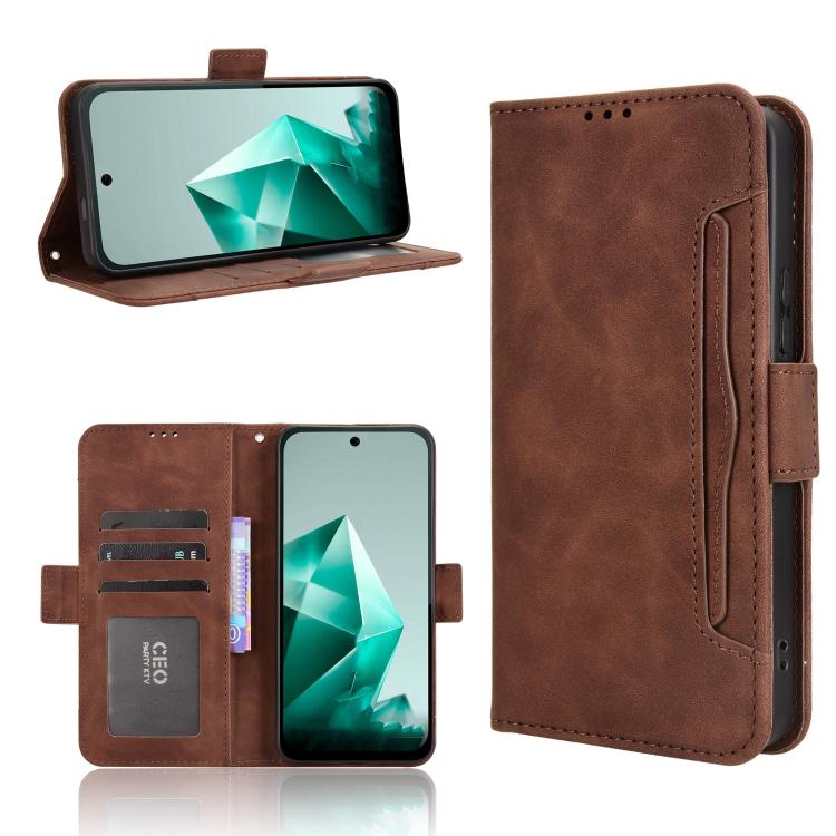 

For Infinix Note 50x 5G Skin Feel Calf Texture Card Slots Leather Phone Case(Brown)