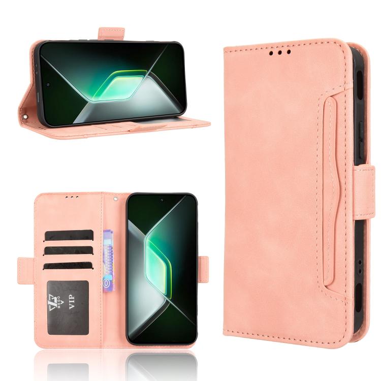 

For Infinix GT 30 Pro 5G Skin Feel Calf Texture Card Slots Leather Phone Case(Pink)