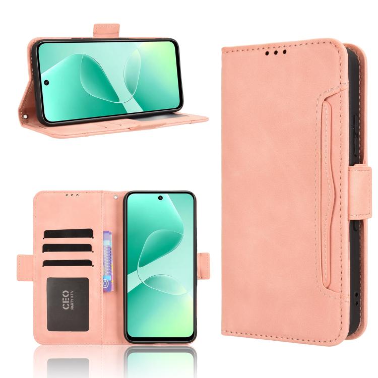 

For Infinix Hot 60i 4G / Hot 60 5G Skin Feel Calf Texture Card Slots Leather Phone Case(Pink)