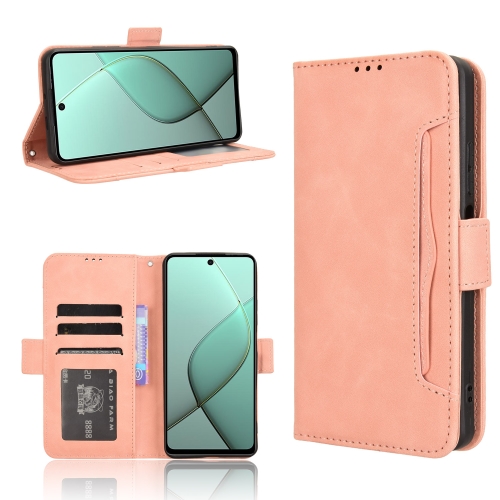 

For Tecno Spark 20 Pro 5G Skin Feel Calf Texture Card Slots Leather Phone Case(Pink)