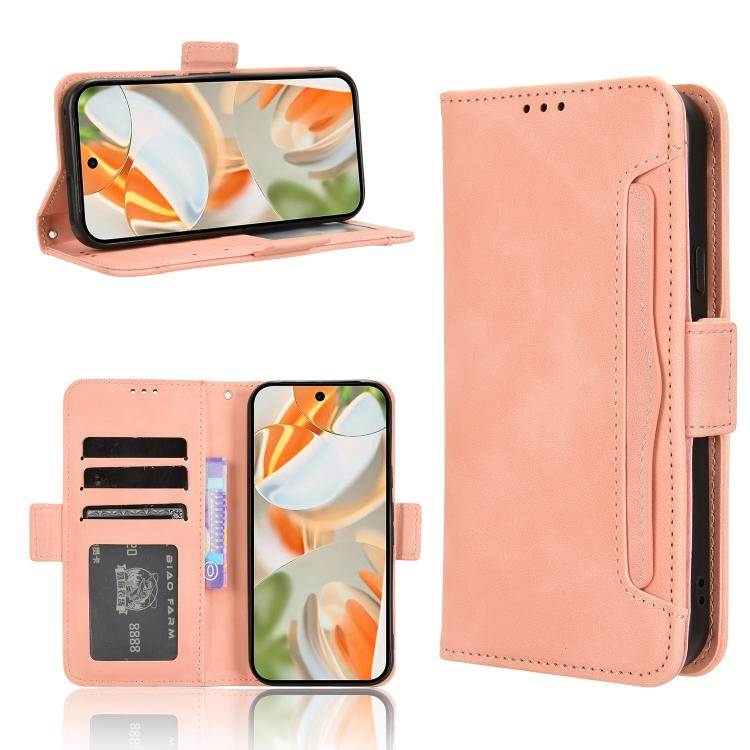 

For Google Pixel 10 Pro XL Skin Feel Calf Texture Card Slots Leather Phone Case(Pink)