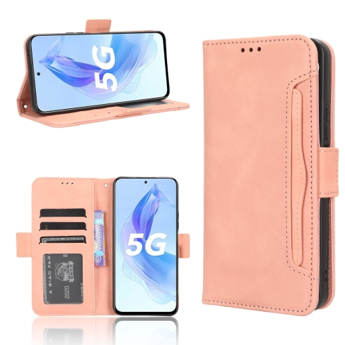 

For Honor X50i Skin Feel Calf Texture Card Slots Leather Phone Case(Pink)
