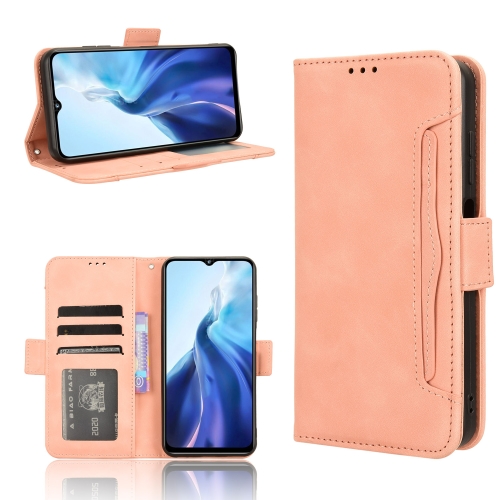 

For Oukitel C35 / C36 Skin Feel Calf Texture Card Slots Leather Phone Case(Pink)