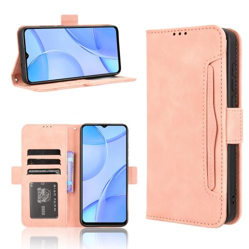 

For Oukitel C57S Skin Feel Calf Texture Card Slots Leather Phone Case(Pink)