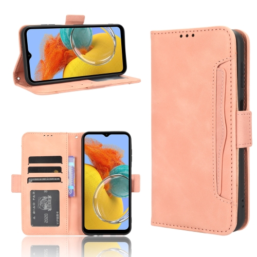 

For Samsung Galaxy M54 5G Skin Feel Calf Texture Card Slots Leather Phone Case(Pink)