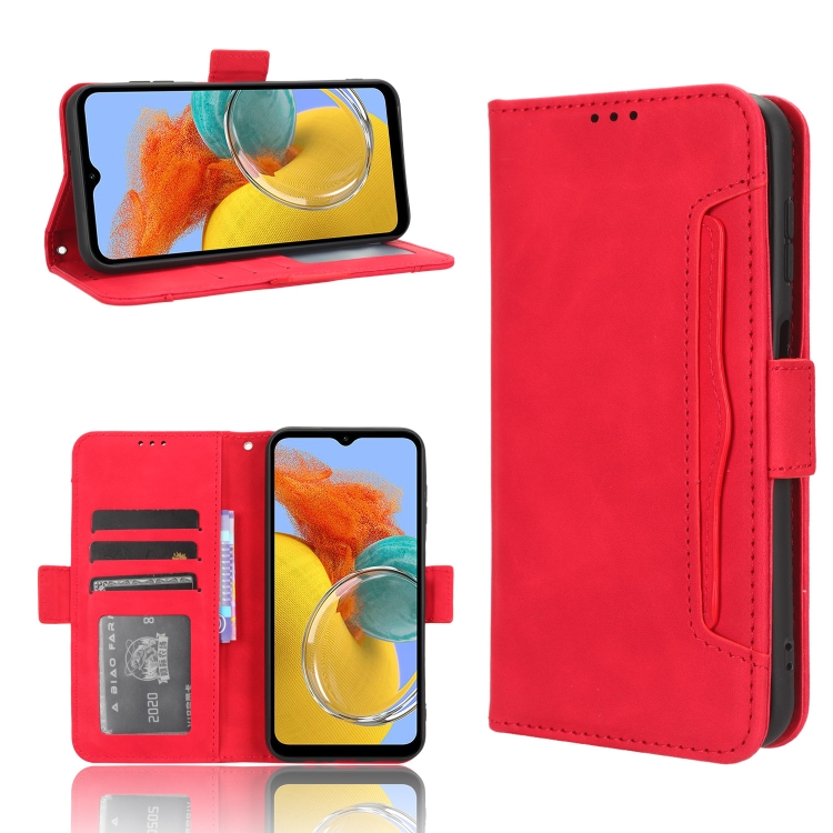 

For Samsung Galaxy M34 5G Skin Feel Calf Texture Card Slots Leather Phone Case(Red)