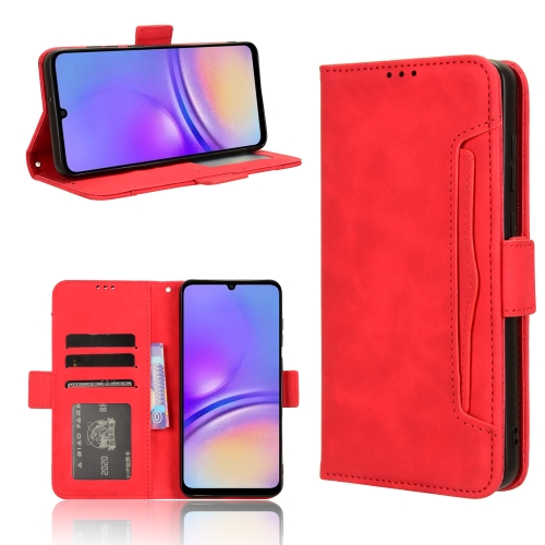 

For Samsung Galaxy A05 4G Skin Feel Calf Texture Card Slots Leather Phone Case(Red)