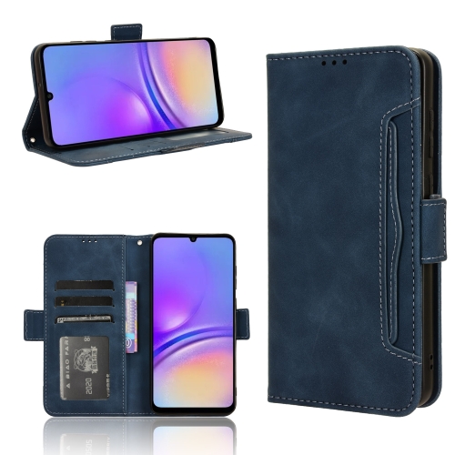 

For Samsung Galaxy A05 4G Skin Feel Calf Texture Card Slots Leather Phone Case(Blue)