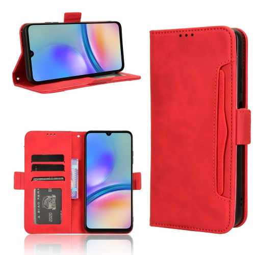 

For Samsung Galaxy A05s 4G Skin Feel Calf Texture Card Slots Leather Phone Case(Red)