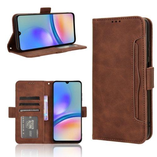 

For Samsung Galaxy A05s 4G Skin Feel Calf Texture Card Slots Leather Phone Case(Brown)