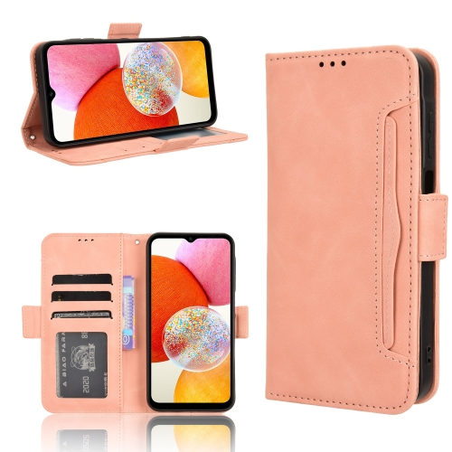 

For Samsung Galaxy A15 Skin Feel Calf Texture Card Slots Leather Phone Case(Pink)