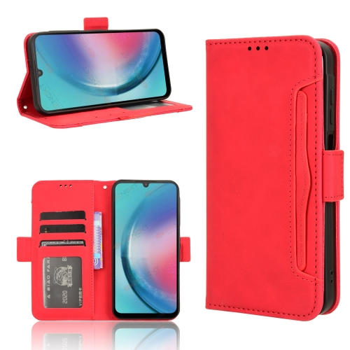 

For Samsung Galaxy A25 5G Global Skin Feel Calf Texture Card Slots Leather Phone Case(Red)