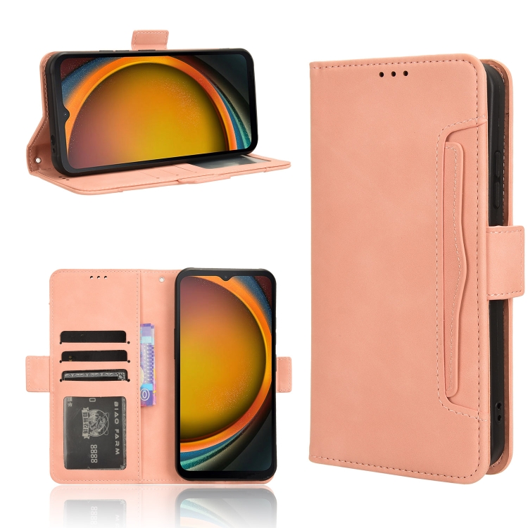 

For Samsung Galaxy Xcover 7 Skin Feel Calf Texture Card Slots Leather Phone Case(Pink)