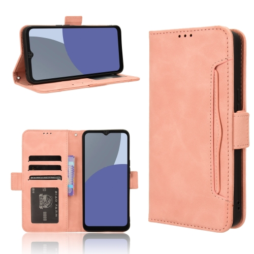 

For Sharp Aquos wish4 Skin Feel Calf Texture Card Slots Leather Phone Case(Pink)