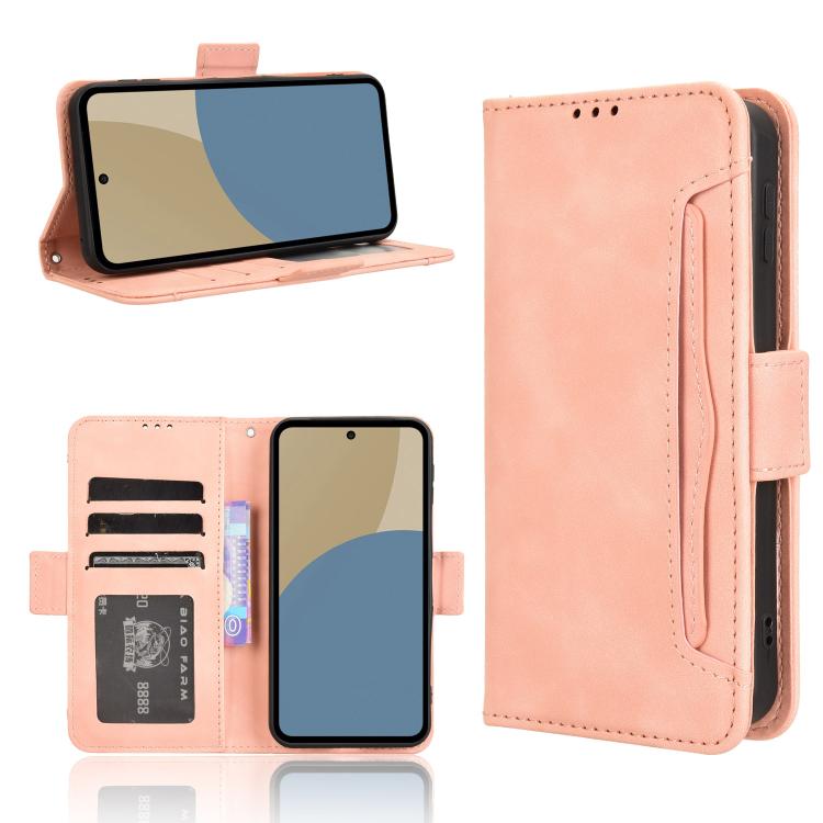 

For Sharp Aquos Sense10 Skin Feel Calf Texture Card Slots Leather Phone Case(Pink)