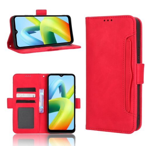 

For Xiaomi Redmi A2+ / A1+ Skin Feel Calf Texture Card Slots Leather Phone Case(Red)